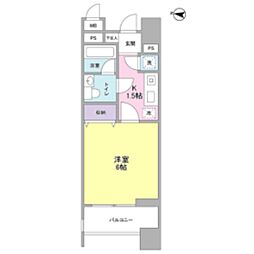 ロネスタR文京護国寺 1Kの間取図画像