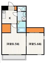 メゾン第2三池 2Kの間取図画像