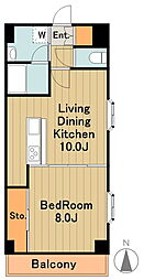 鶴牧ガーデンズ 1階1LDKの間取り