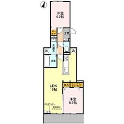 STグランツ 2LDKの間取図画像