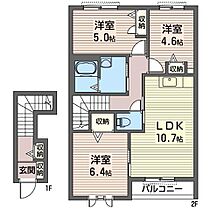 エンジェルＡ 00205 ｜ 栃木県佐野市植野町2136-1（賃貸アパート3LDK・2階・68.90㎡） その2