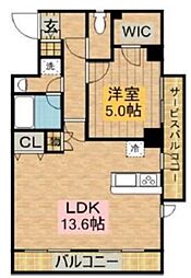 Prescelto壱番館 3階1LDKの間取り