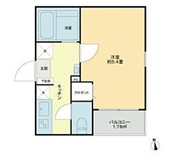 グランクオール浅草橋 4階1Kの間取り