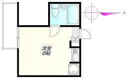 メゾン・ド・フジ 3階ワンルームの間取り