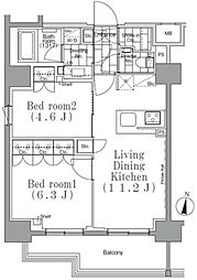 JPnoie下高井戸 2LDKの間取図画像