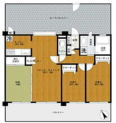 ドメス向ヶ丘遊園ジャルディーノ 7階3LDKの間取り