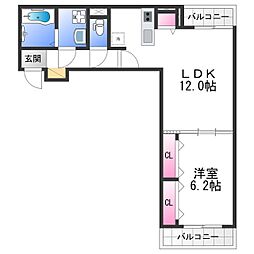 アネラ 3階1LDKの間取り