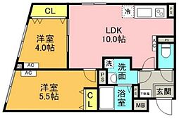 GTA中野坂上 3階2LDKの間取り