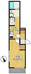 ヒルバレー新八柱 1階1Kの間取り