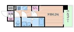 エスリード梅田グレイス 1Kの間取図画像