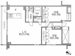 レジディア北新宿 2LDKの間取図画像