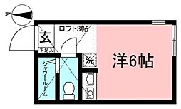 ユナイト小田ミルキーウェイの調べ ワンルームの間取図画像
