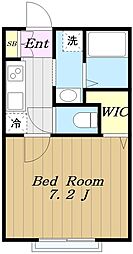 パナハイツ伊藤 203 2階1Kの間取り