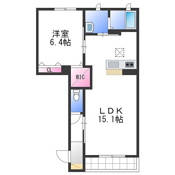 ベルナードプレイリー ｜大阪府岸和田市西之内町(賃貸アパート1LDK・1階・49.92㎡)の写真 その2