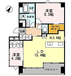 パークフラッツ新宿イーストサイド 2LDKの間取図画像