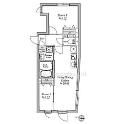 アトリオフラッツ高円寺ノース 2LDKの間取図画像