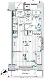 日神デュオステージ浅草橋 1DKの間取図画像