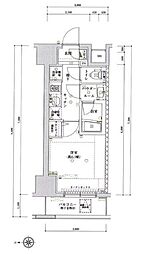 スパシエジーベック亀戸 1Kの間取図画像
