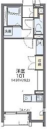 レオネクストシュエットフルール ワンルームの間取図画像