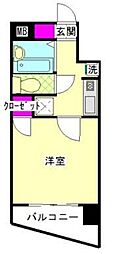 ロイヤルコート大橋南 1Kの間取図画像