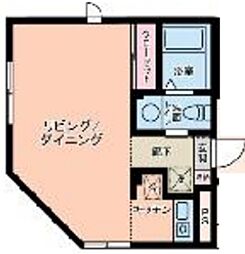 Collina武蔵小山 ワンルームの間取図画像