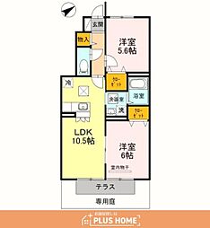 フォレストコート 2LDKの間取図画像