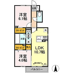 エスポワールA 2LDKの間取図画像