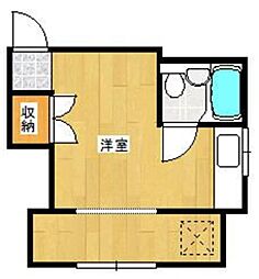 玉舎ビル 4階ワンルームの間取り