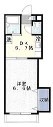 モンレーブA 1DKの間取図画像