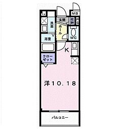 レジデンスブライト ワンルームの間取図画像