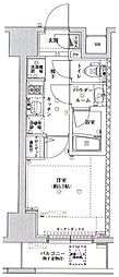 スパシエジーベック亀戸 4階1Kの間取り