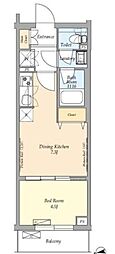 ディアクレスト西荻窪 1DKの間取図画像