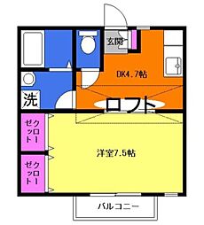 マホロバホームB 1DKの間取図画像