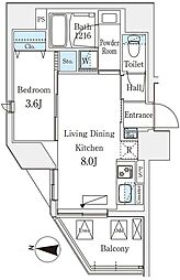 DUOFLATS池袋 1LDKの間取図画像
