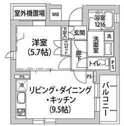シャトー初台 1LDKの間取図画像