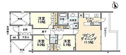 ザ・パークハウス広尾羽澤 3LDKの間取図画像