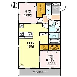 ラフォーレ 2LDKの間取図画像