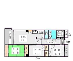 エステートマンション西公園 3LDKの間取図画像