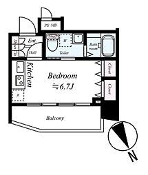 クレヴィスタ戸越銀座 ワンルームの間取図画像