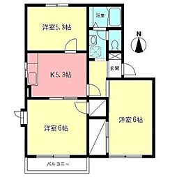ドミール・サトウA 3Kの間取図画像