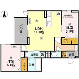 Osaka Metro長堀鶴見緑地線 今福鶴見駅 徒歩8分の賃貸アパート 3階2LDKの間取り