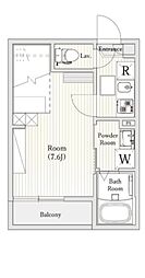 CITY COURT MINOWA 1階1Kの間取り