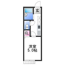JR和歌山線 田井ノ瀬駅 徒歩28分の賃貸アパート 1階1Kの間取り