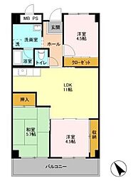 ファーストコーポ幕張本郷 3LDKの間取図画像