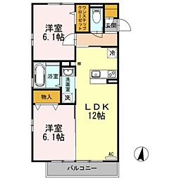 アゼリア 2LDKの間取図画像