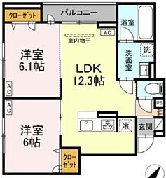ディールーム豊田 2LDKの間取図画像