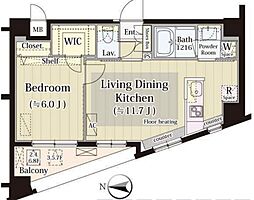 MiaCasa2 1LDKの間取図画像