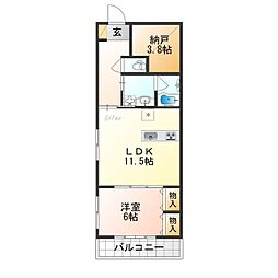 Roa Higashiyama 4階1SLDKの間取り