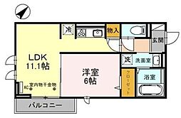 Embellir西大宮 3階1LDKの間取り