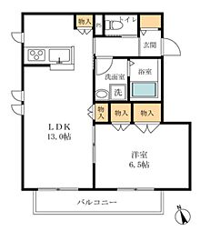 グランソレーユ 1LDKの間取図画像